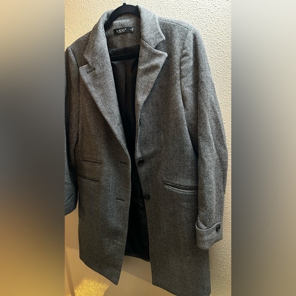 Lauren Ralph Lauren Gray Wool Blend Long Coat Size 16 - Picture 3 of 7